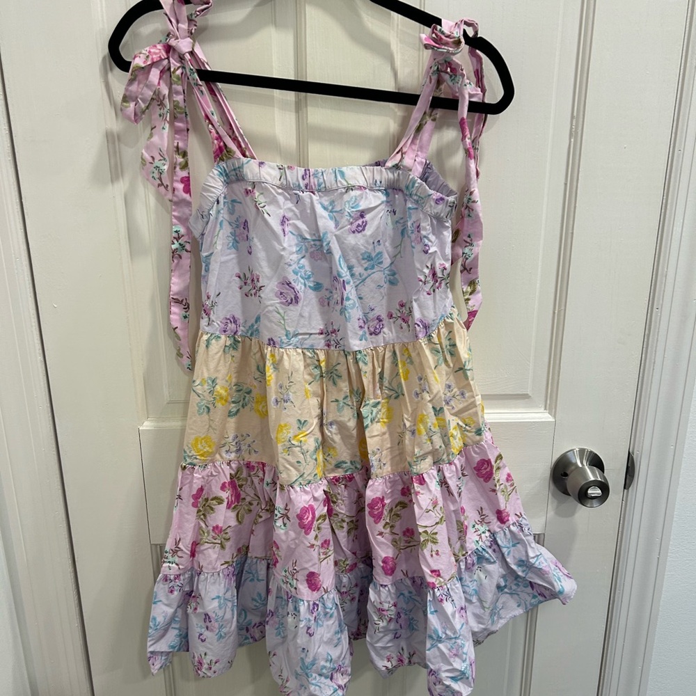 Tiered floral dress love shack fancy free people - Picture 2 of 6